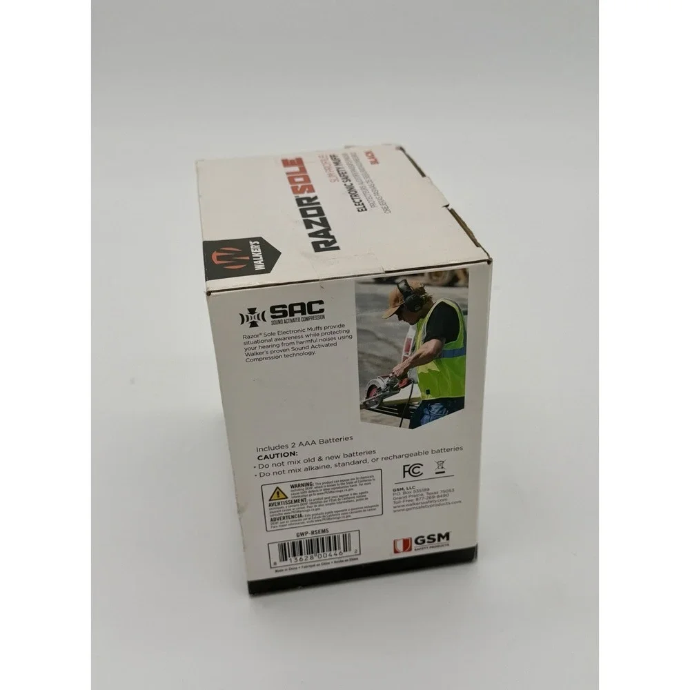 Walkers Razor Sole Electronic Black Earmuffs Slim Profile NEW